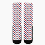 Red And Blue American Star Pattern Print Crew Socks