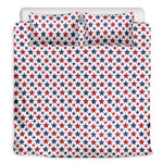 Red And Blue American Star Pattern Print Duvet Cover Bedding Set