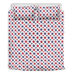 Red And Blue American Star Pattern Print Duvet Cover Bedding Set