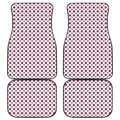 Red And Blue American Star Pattern Print Front and Back Car Floor Mats