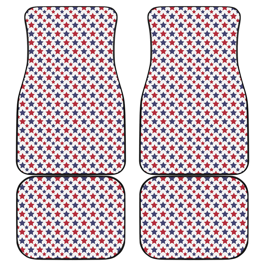 Red And Blue American Star Pattern Print Front and Back Car Floor Mats