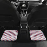 Red And Blue American Star Pattern Print Front and Back Car Floor Mats