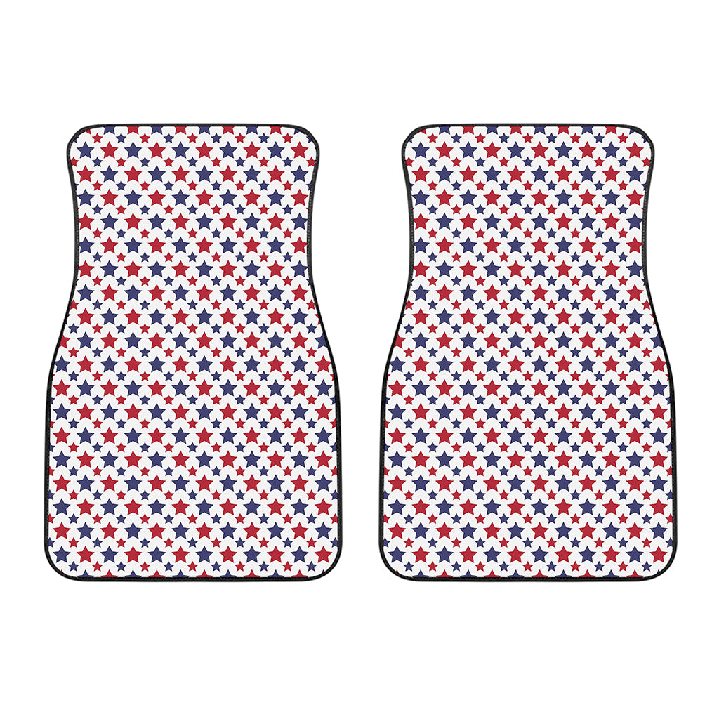 Red And Blue American Star Pattern Print Front Car Floor Mats