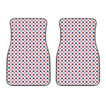 Red And Blue American Star Pattern Print Front Car Floor Mats
