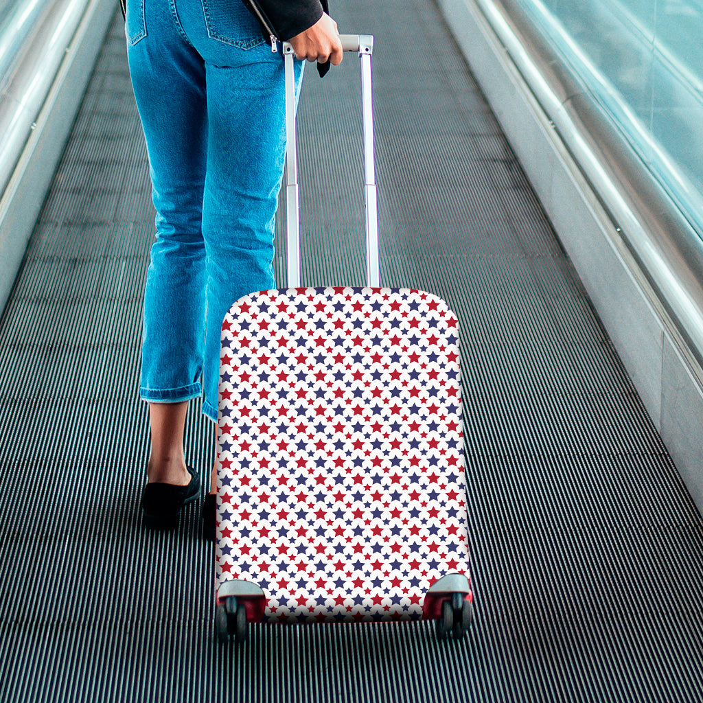 Red And Blue American Star Pattern Print Luggage Cover