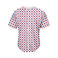 Red And Blue American Star Pattern Print Men's Baseball Jersey