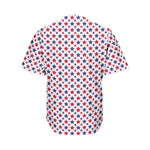 Red And Blue American Star Pattern Print Men's Baseball Jersey