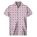 Red And Blue American Star Pattern Print Men's Short Sleeve Shirt