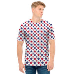 Red And Blue American Star Pattern Print Men's T-Shirt