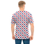 Red And Blue American Star Pattern Print Men's T-Shirt