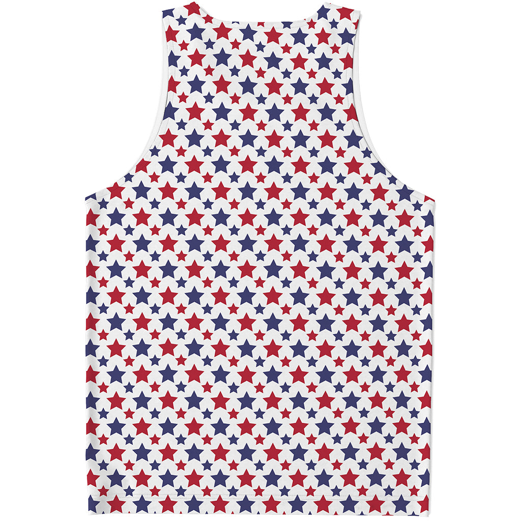 Red And Blue American Star Pattern Print Men's Tank Top