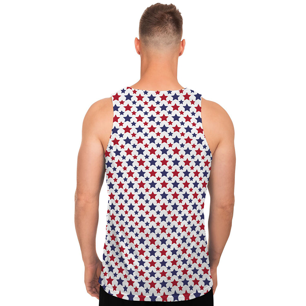 Red And Blue American Star Pattern Print Men's Tank Top