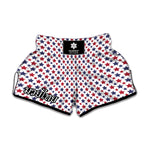 Red And Blue American Star Pattern Print Muay Thai Boxing Shorts