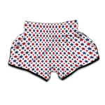 Red And Blue American Star Pattern Print Muay Thai Boxing Shorts