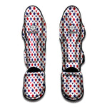 Red And Blue American Star Pattern Print Muay Thai Shin Guard