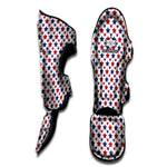 Red And Blue American Star Pattern Print Muay Thai Shin Guard