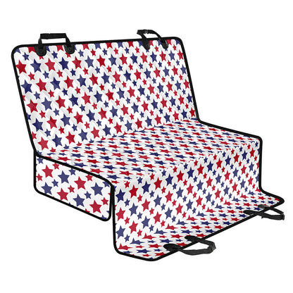 Red And Blue American Star Pattern Print Pet Car Back Seat Cover