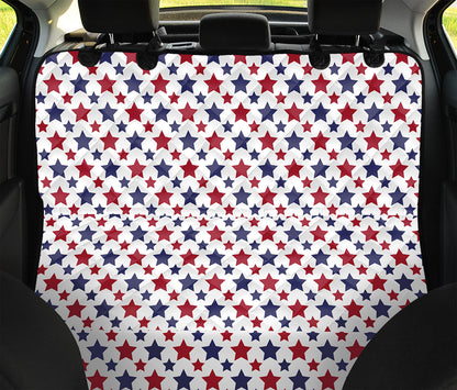 Red And Blue American Star Pattern Print Pet Car Back Seat Cover
