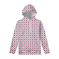 Red And Blue American Star Pattern Print Pullover Hoodie