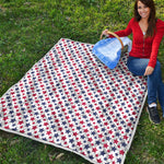 Red And Blue American Star Pattern Print Quilt