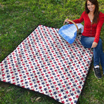 Red And Blue American Star Pattern Print Quilt