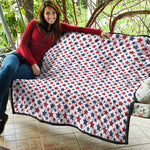 Red And Blue American Star Pattern Print Quilt
