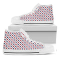 Red And Blue American Star Pattern Print White High Top Sneakers