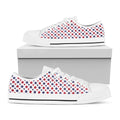 Red And Blue American Star Pattern Print White Low Top Sneakers