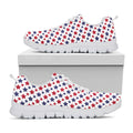 Red And Blue American Star Pattern Print White Running Shoes