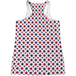 Red And Blue American Star Pattern Print Women's Racerback Tank Top