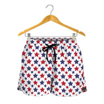 Red And Blue American Star Pattern Print Women's Shorts