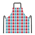 Red And Blue Argyle Pattern Print Apron