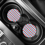 Red And Blue Argyle Pattern Print Car Coasters