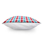 Red And Blue Argyle Pattern Print Pillow Cover