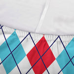 Red And Blue Argyle Pattern Print Sofa Cover