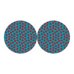 Red And Blue Carnation Pattern Print Car Coasters