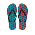 Red And Blue Carnation Pattern Print Flip Flops
