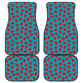 Red And Blue Carnation Pattern Print Front and Back Car Floor Mats