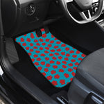 Red And Blue Carnation Pattern Print Front and Back Car Floor Mats