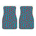 Red And Blue Carnation Pattern Print Front Car Floor Mats
