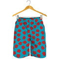 Red And Blue Carnation Pattern Print Men's Shorts