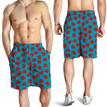 Red And Blue Carnation Pattern Print Men's Shorts