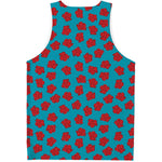 Red And Blue Carnation Pattern Print Men's Tank Top