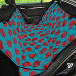 Red And Blue Carnation Pattern Print Pet Car Back Seat Cover
