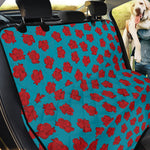 Red And Blue Carnation Pattern Print Pet Car Back Seat Cover