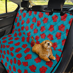 Red And Blue Carnation Pattern Print Pet Car Back Seat Cover