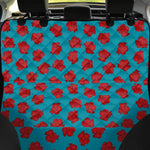 Red And Blue Carnation Pattern Print Pet Car Back Seat Cover