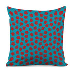 Red And Blue Carnation Pattern Print Pillow Cover