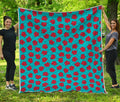 Red And Blue Carnation Pattern Print Quilt