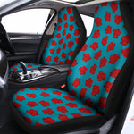 Red And Blue Carnation Pattern Print Universal Fit Car Seat Covers